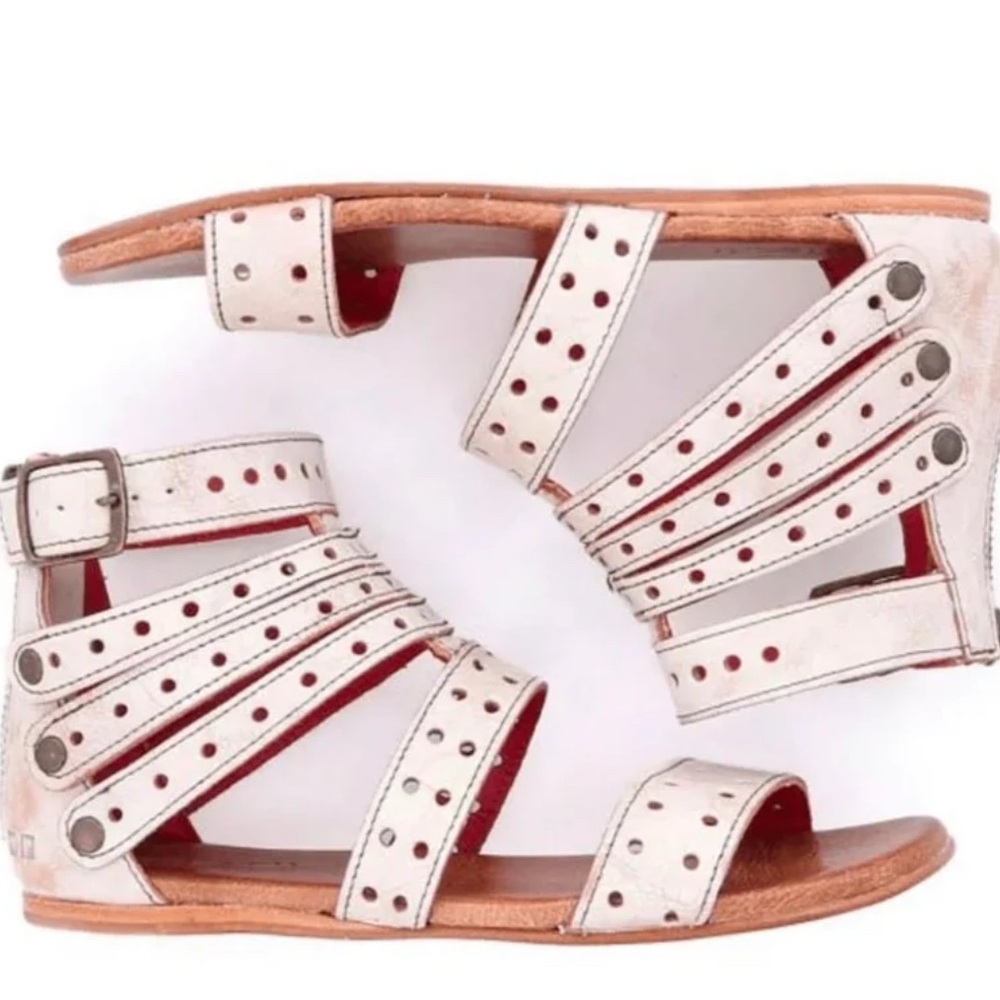 🆕Bed Stu Artemis Sandals ONLY white 4 SALE Leather Shoes Gladiator Size 10 NIB